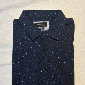 Zara Dark Blue Dotted Casual Shirt
